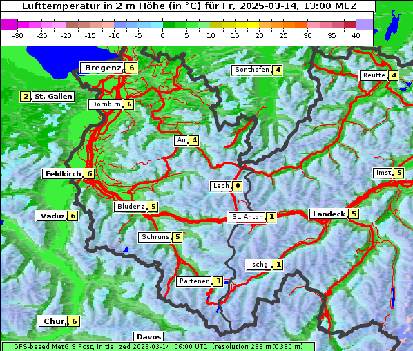 Temperatur, 14. 3. 2025