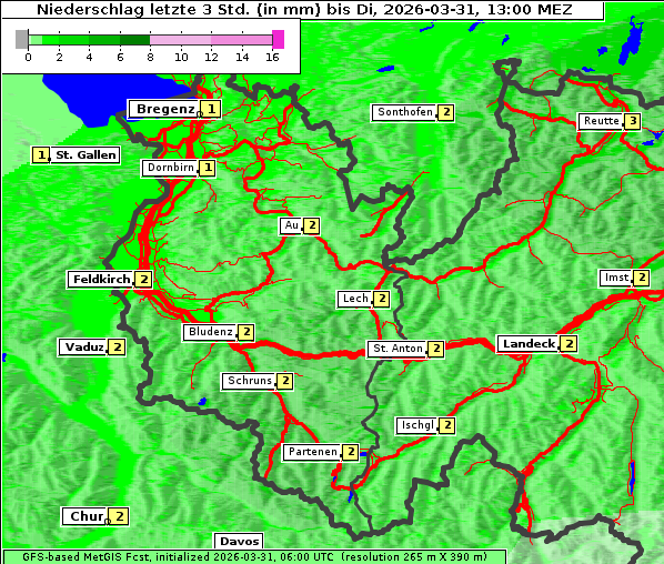 Niederschlag, 31. 3. 2026
