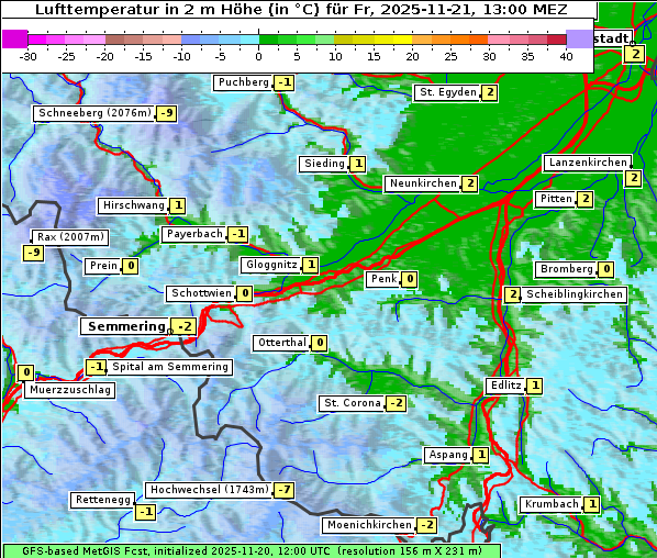 Temperatur, 21. 11. 2025