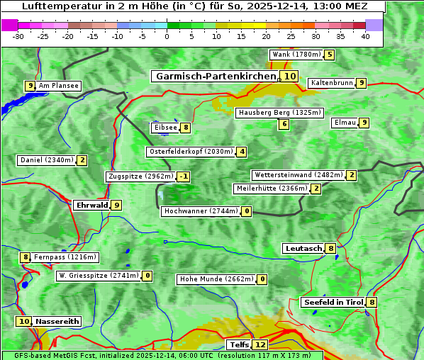 Temperatur, 14. 12. 2025