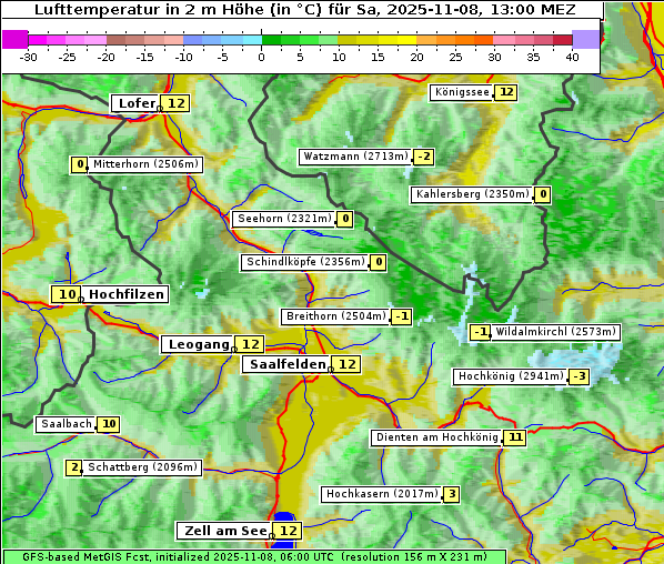 Temperatur, 8. 11. 2025