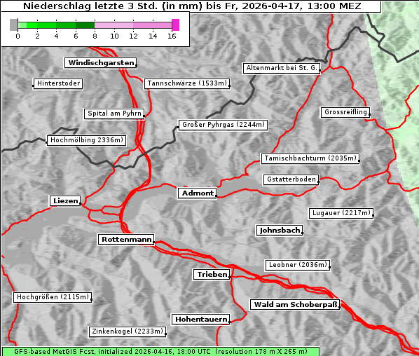 Niederschlag, 17. 4. 2026