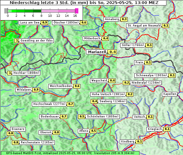 Niederschlag, 25. 5. 2025