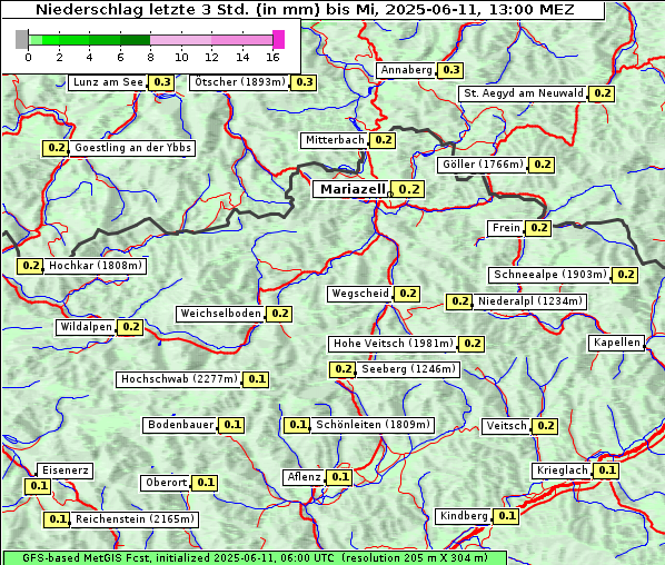 Niederschlag, 11. 6. 2025