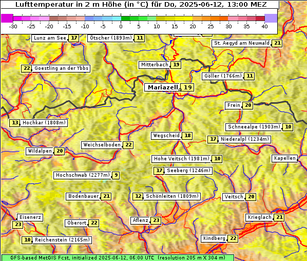 Temperatur, 12. 6. 2025
