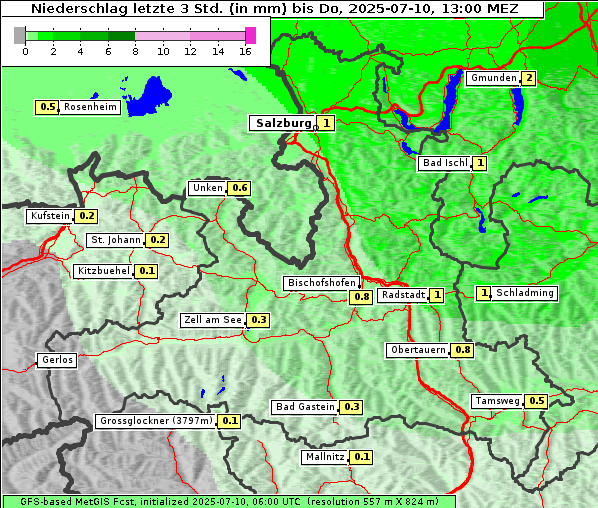 Niederschlag, 10. 7. 2025