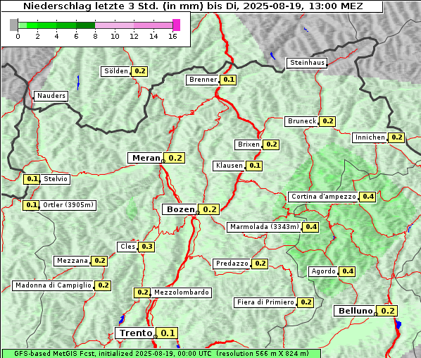 Niederschlag, 19. 8. 2025