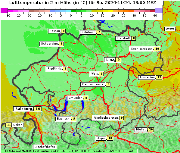 Temperatur, 24. 11. 2024