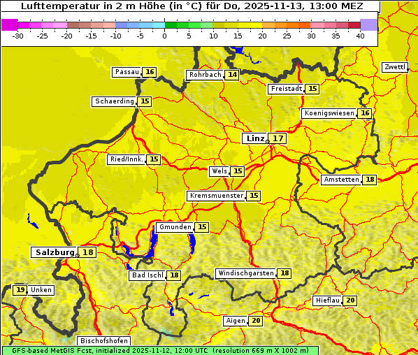 Temperatur, 13. 11. 2025