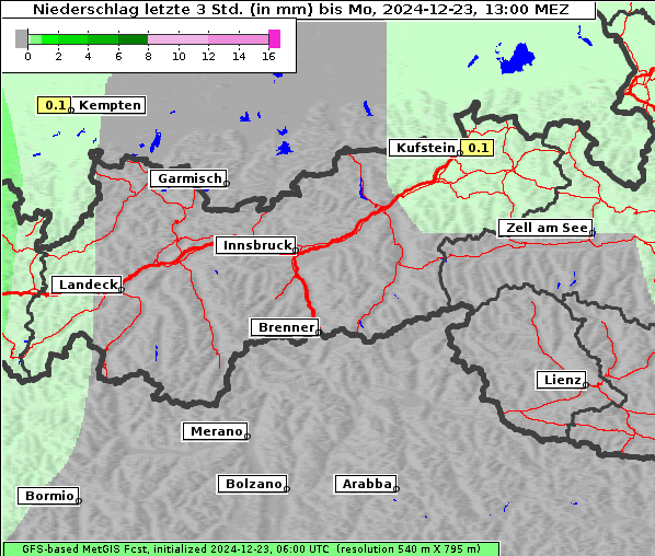 Niederschlag, 23. 12. 2024