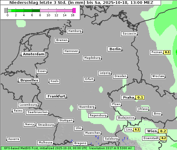 Niederschlag, 18. 10. 2025