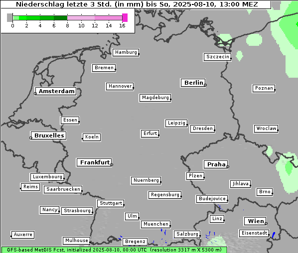 Niederschlag, 10. 8. 2025
