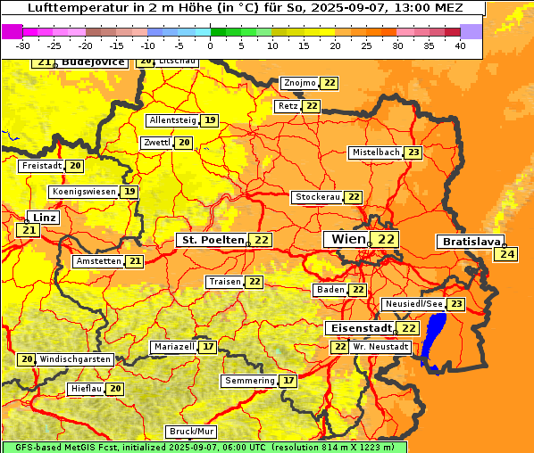 Temperatur, 7. 9. 2025