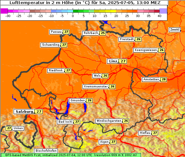 Temperatur, 5. 7. 2025
