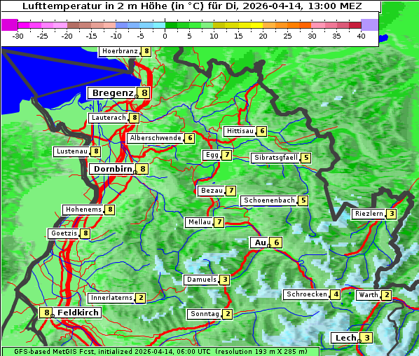 Temperatur, 14. 4. 2026