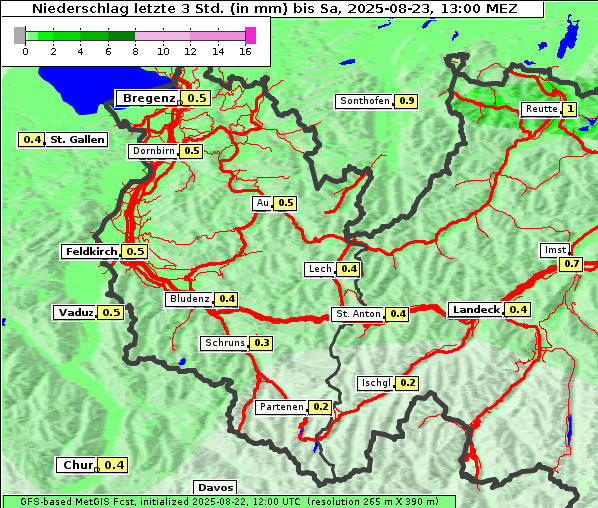 Niederschlag, 23. 8. 2025