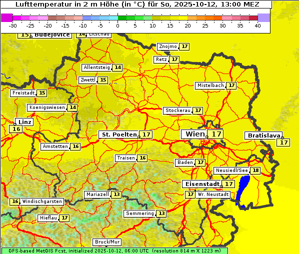 Temperatur, 12. 10. 2025
