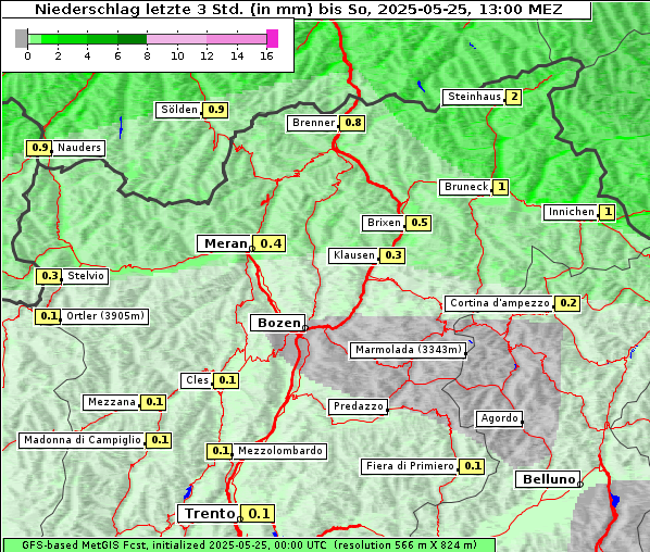 Niederschlag, 25. 5. 2025