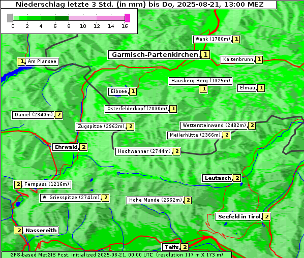 Niederschlag, 21. 8. 2025