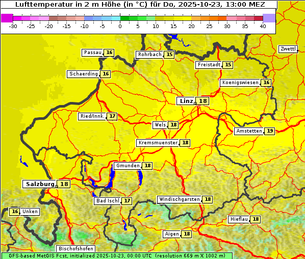 Temperatur, 23. 10. 2025