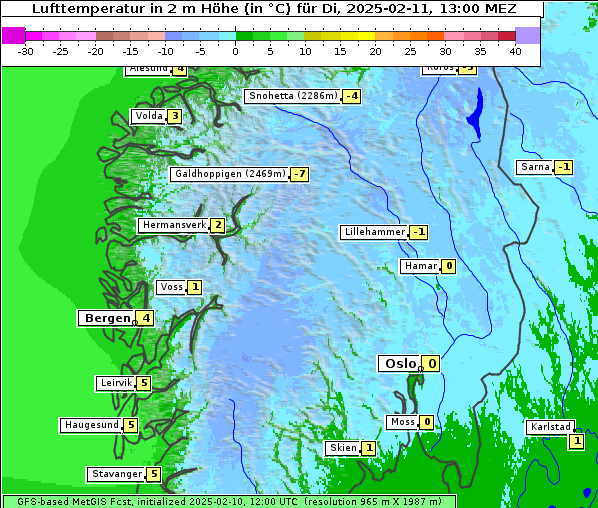 Temperatur, 11. 2. 2025