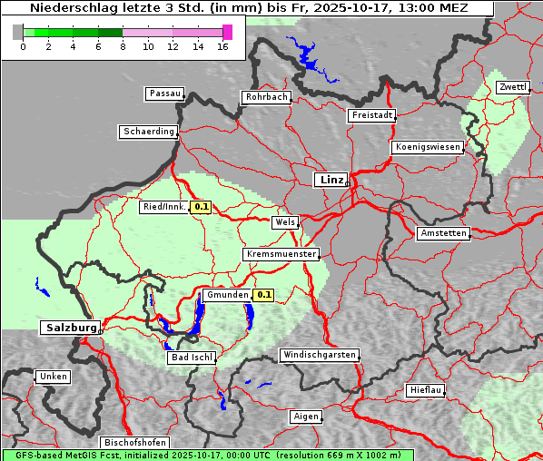 Niederschlag, 17. 10. 2025