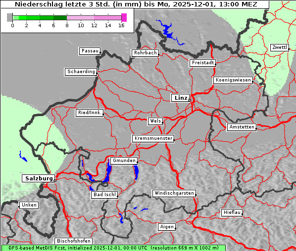 Niederschlag, 1. 12. 2025
