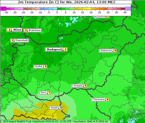Temperatur, 4. 2. 2026