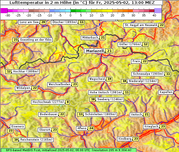 Temperatur, 2. 5. 2025