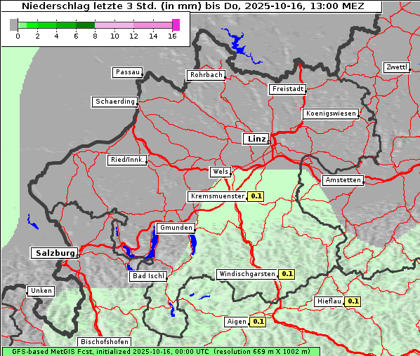 Niederschlag, 16. 10. 2025