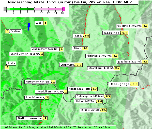 Niederschlag, 14. 8. 2025
