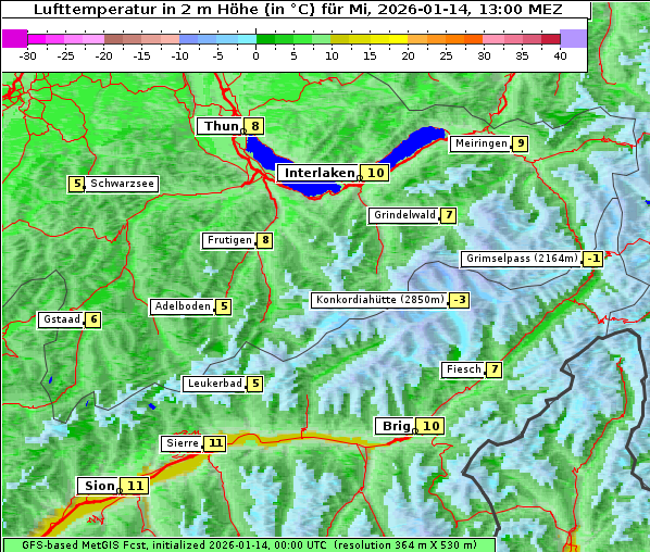 Temperatur, 14. 1. 2026