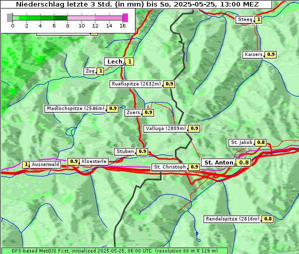 Niederschlag, 25. 5. 2025