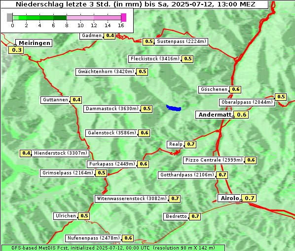 Niederschlag, 12. 7. 2025