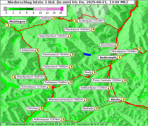 Niederschlag, 21. 8. 2025