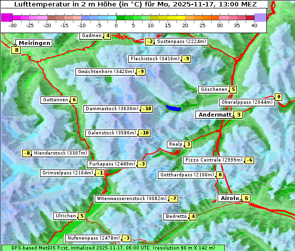 Temperatur, 17. 11. 2025