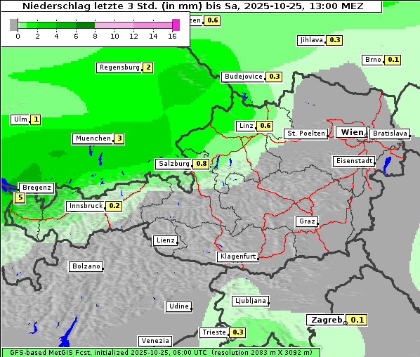 Niederschlag, 25. 10. 2025