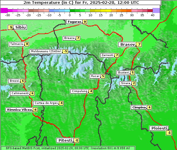 Temperatur, 28. 2. 2025