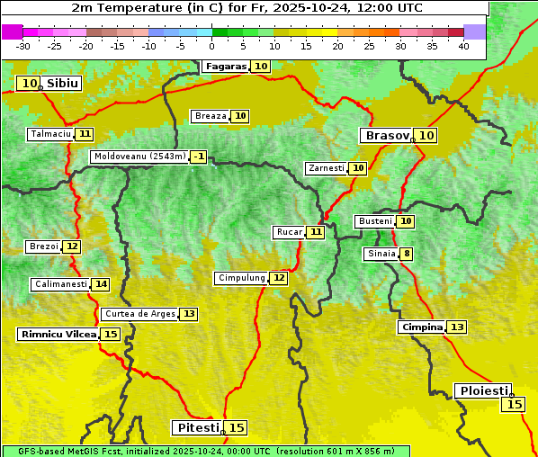 Temperatur, 24. 10. 2025