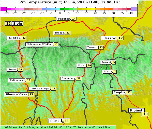 Temperatur, 8. 11. 2025