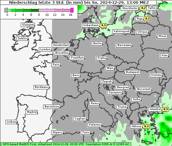 Niederschlag, 29. 12. 2024