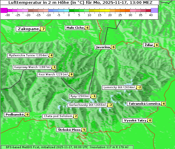Temperatur, 17. 11. 2025