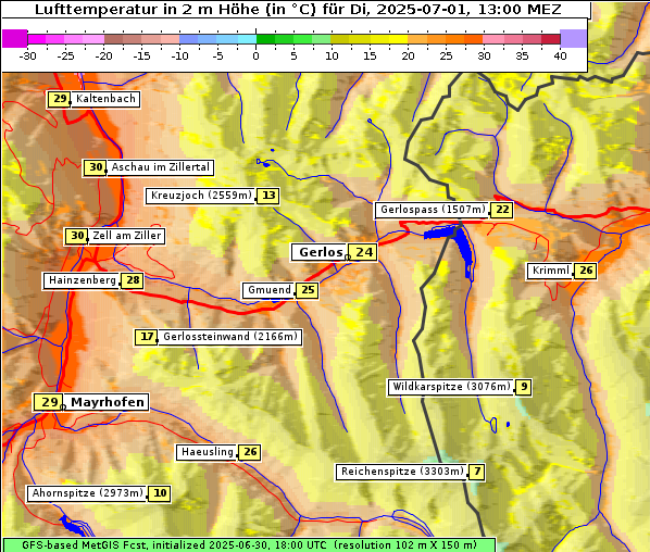 Temperatur, 1. 7. 2025