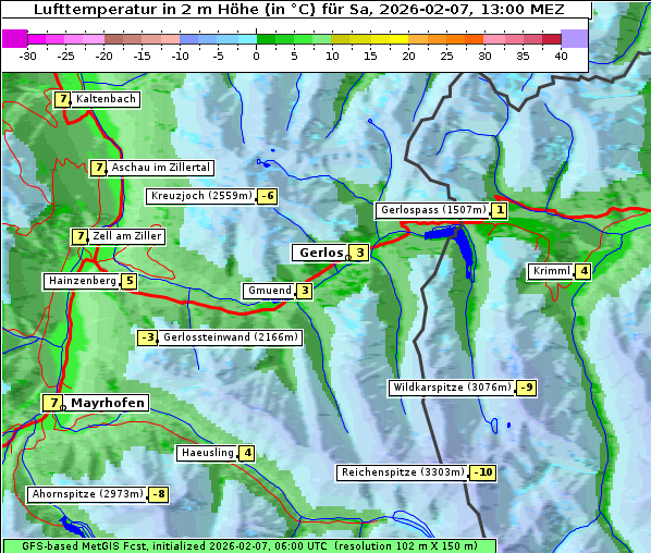 Temperatur, 7. 2. 2026