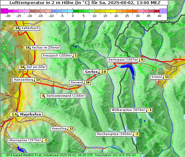 Temperatur, 2. 8. 2025