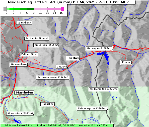 Niederschlag, 3. 12. 2025