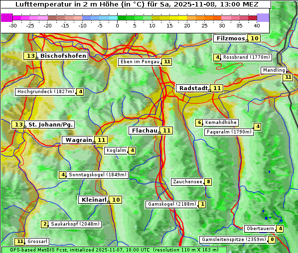Temperatur, 8. 11. 2025