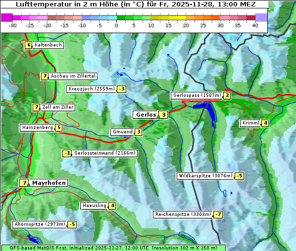 Temperatur, 28. 11. 2025