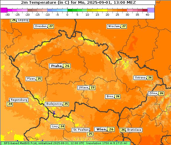 Temperatur, 1. 9. 2025