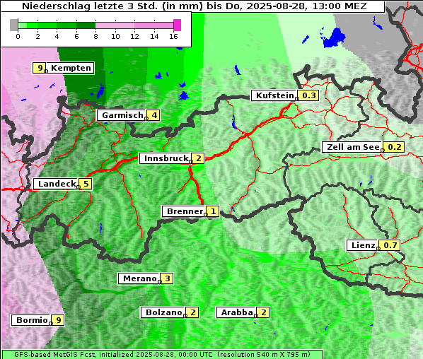 Niederschlag, 28. 8. 2025